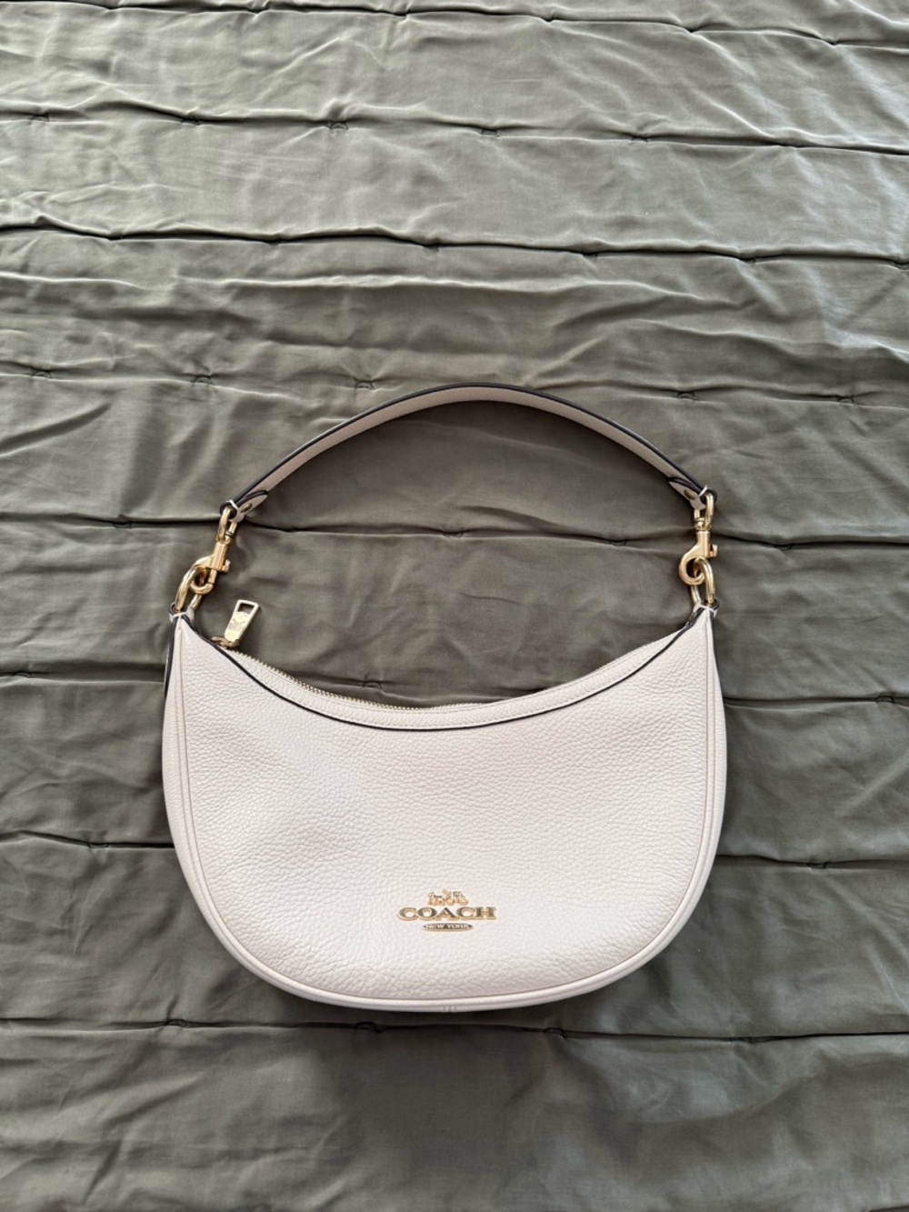 Coach Pebbled Leather Aria Shoulder Bag / Chalk - Picture 5 of 12